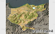Satellite Map of El Tarf, darken, semi-desaturated