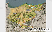 Satellite Map of El Tarf, semi-desaturated