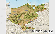 Satellite Map of El Tarf, shaded relief outside