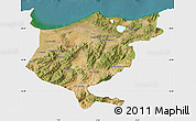 Satellite Map of El Tarf, single color outside