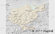 Shaded Relief Map of El Tarf, desaturated