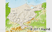 Shaded Relief Map of El Tarf, physical outside