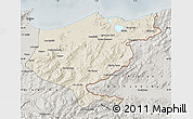 Shaded Relief Map of El Tarf, semi-desaturated