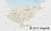 Shaded Relief Map of El Tarf, single color outside