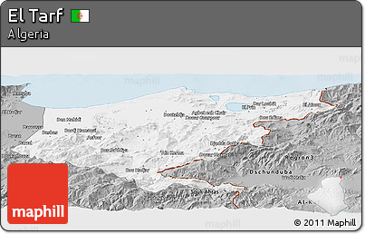 Gray Panoramic Map of El Tarf