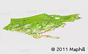 Physical Panoramic Map of El Tarf, cropped outside