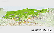 Physical Panoramic Map of El Tarf, lighten