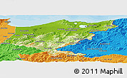 Physical Panoramic Map of El Tarf, political outside