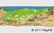 Physical Panoramic Map of El Tarf, satellite outside