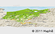 Physical Panoramic Map of El Tarf, shaded relief outside