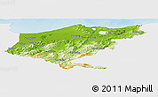 Physical Panoramic Map of El Tarf, single color outside