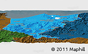 Political Panoramic Map of El Tarf, darken