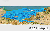 Political Panoramic Map of El Tarf, satellite outside