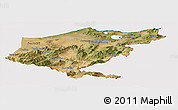 Satellite Panoramic Map of El Tarf, cropped outside