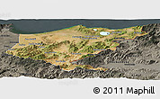 Satellite Panoramic Map of El Tarf, darken, semi-desaturated
