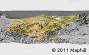 Satellite Panoramic Map of El Tarf, desaturated