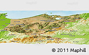 Satellite Panoramic Map of El Tarf, physical outside