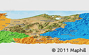 Satellite Panoramic Map of El Tarf, political outside