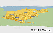 Savanna Style Panoramic Map of El Tarf, single color outside