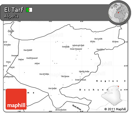 Blank Simple Map of El Tarf