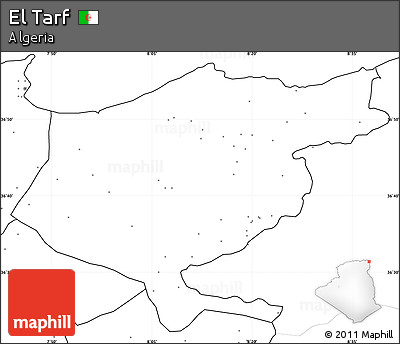 Blank Simple Map of El Tarf, no labels