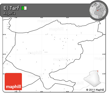 Blank Simple Map of El Tarf, no labels