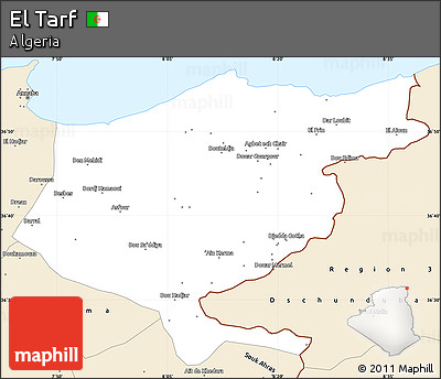 Classic Style Simple Map of El Tarf