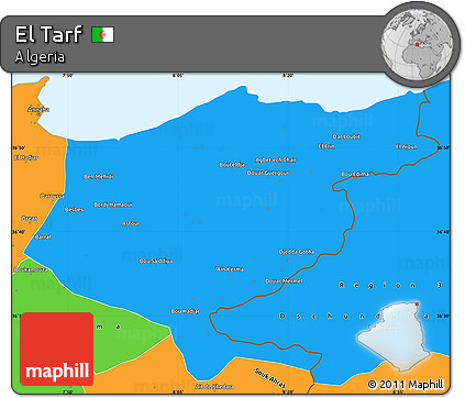 Political Simple Map of El Tarf