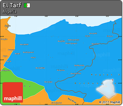 Political Simple Map of El Tarf