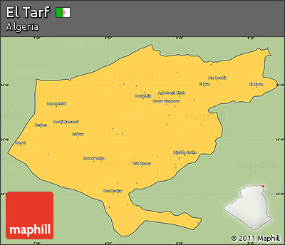 Savanna Style Simple Map of El Tarf, cropped outside
