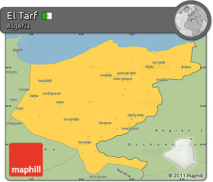 Savanna Style Simple Map of El Tarf