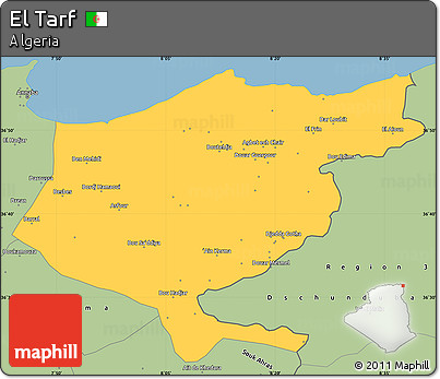 Savanna Style Simple Map of El Tarf