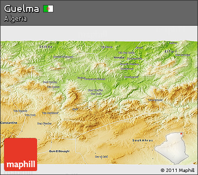 Physical 3D Map of Guelma