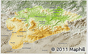 Physical 3D Map of Guelma, semi-desaturated