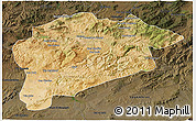 Satellite 3D Map of Guelma, darken