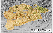 Satellite 3D Map of Guelma, desaturated