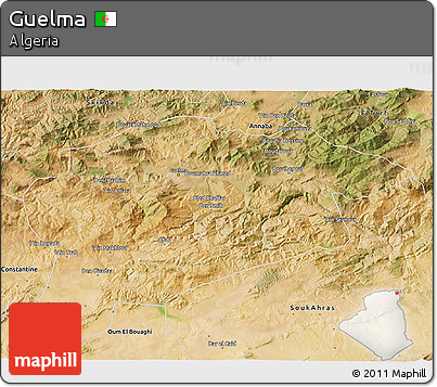 Satellite 3D Map of Guelma