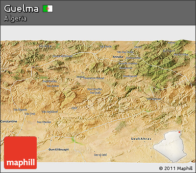 Satellite 3D Map of Guelma