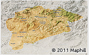 Satellite 3D Map of Guelma, lighten, semi-desaturated