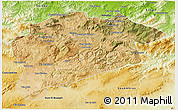 Satellite 3D Map of Guelma, physical outside