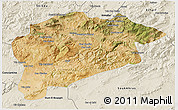 Satellite 3D Map of Guelma, shaded relief outside