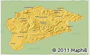 Savanna Style 3D Map of Guelma, single color outside