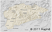 Shaded Relief 3D Map of Guelma, desaturated