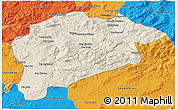 Shaded Relief 3D Map of Guelma, political outside