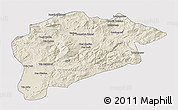 Shaded Relief 3D Map of Guelma, single color outside
