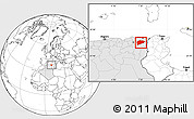 Blank Location Map of Guelma, highlighted country