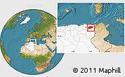 Satellite Location Map of Guelma, highlighted country