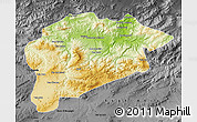 Physical Map of Guelma, darken, desaturated