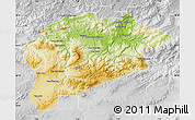 Physical Map of Guelma, lighten, desaturated