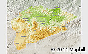 Physical Map of Guelma, lighten, semi-desaturated